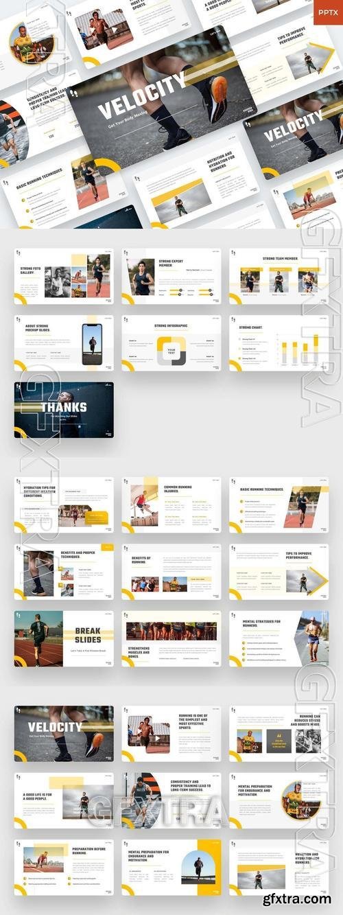 Velocity - Running Sports PowerPoint template T7Z7XND