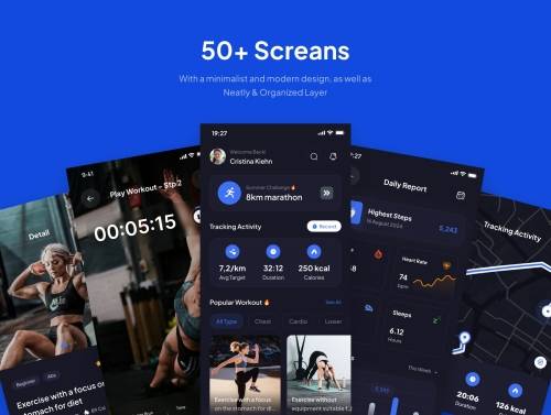 'TrainUp - Workout Mobile App UI Kits'