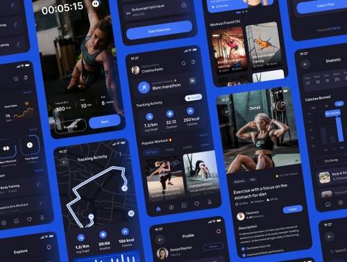 'TrainUp - Workout Mobile App UI Kits'
