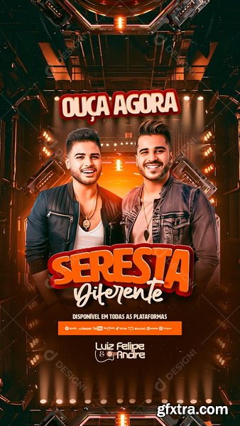 Designi - Story Flyer Ouça Agora Seresta Diferente Social Media PSD Editável