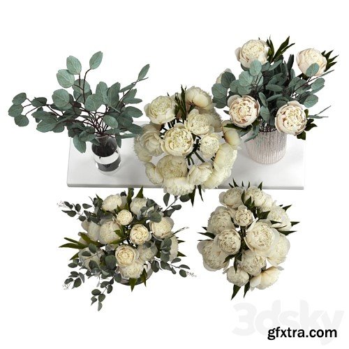 3dsky Pro - Bouquets of eucalyptus and peonies