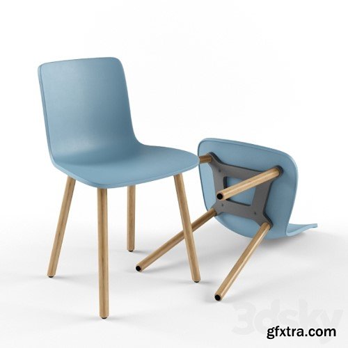 3dsky Pro - Vitra Hal Wood Chair
