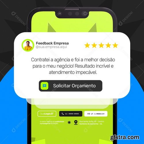 Designi - Agência de Publicidade Feedback Empresa Social Media PSD Editável