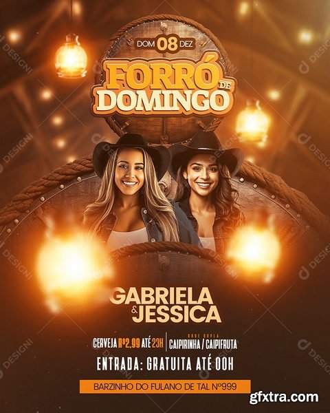 Designi - Flyer Forró De Domingo Social Media PSD Editável