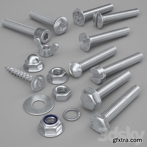 3dsky Pro - Fixing nuts, screws, bolts, washers, screws
