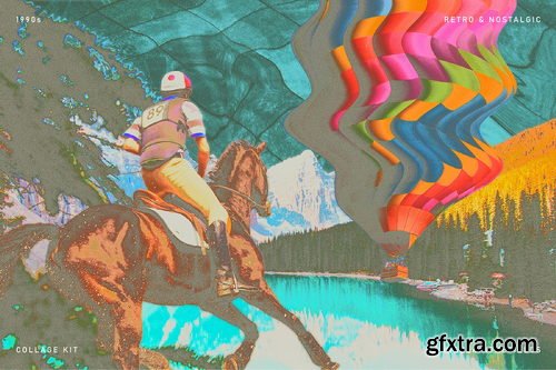 CreativeMarket - 90s Collage Low Ink Kit - 7247557