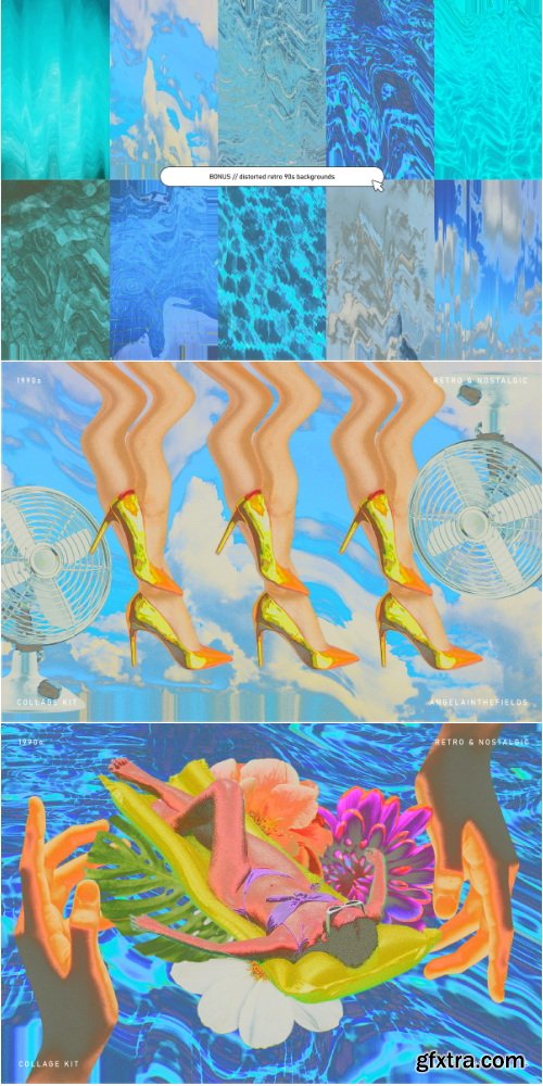 CreativeMarket - 90s Collage Low Ink Kit - 7247557