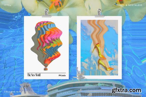 CreativeMarket - 90s Collage Low Ink Kit - 7247557