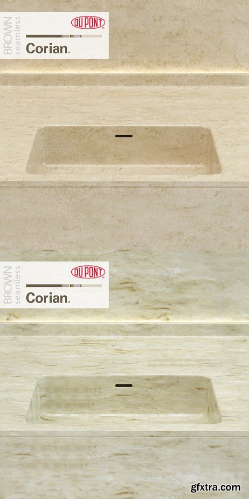 3dsky Pro - Dupont Corian Kitchen Countertops Brown 4