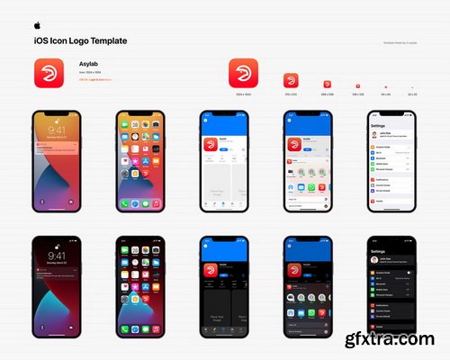 Asylab - iOS 14 Icon Template Mockup