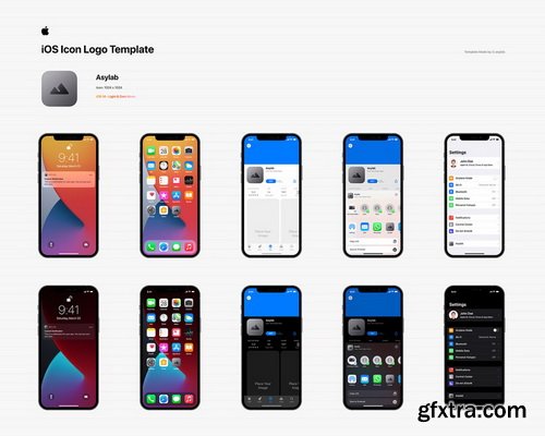 Asylab - iOS 14 Icon Template Mockup