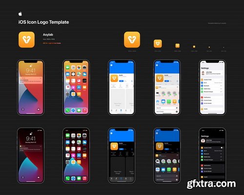 Asylab - iOS 14 Icon Template Mockup