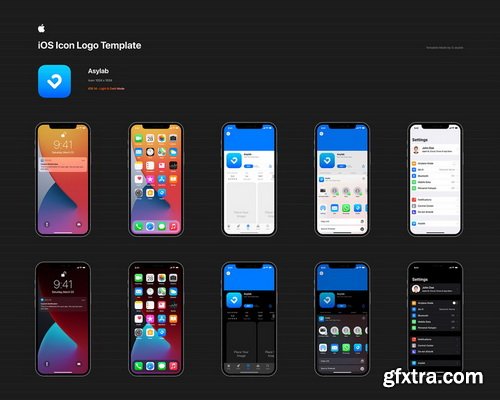 Asylab - iOS 14 Icon Template Mockup