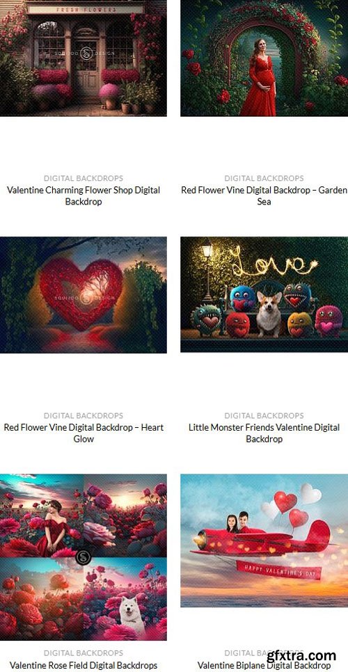 Squijoo - Valentine - Digital Backdrops 78xJPEG