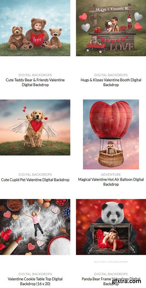 Squijoo - Valentine - Digital Backdrops 78xJPEG