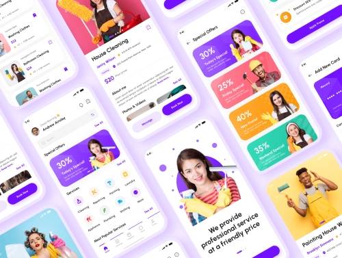'Hamo - Home Service & House Work App UI Kit'