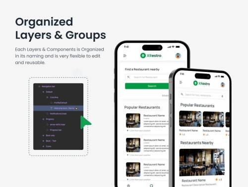 'XRestro - Restaurant Table Reserve App UI Kit.'