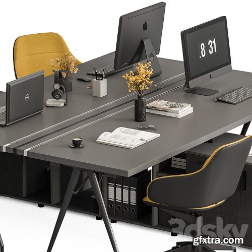 3dsky Pro - Employee Set - Office Furniture 380
