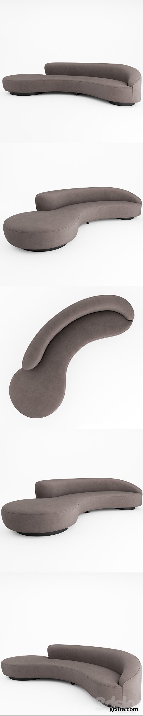 3dsky Pro - Serpentine Sofa with Arm - Vladimir Kagan