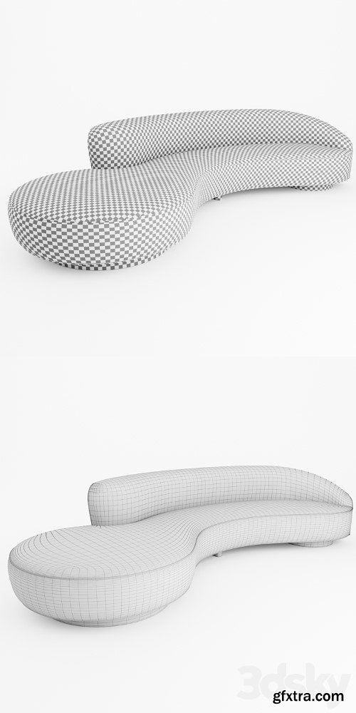 3dsky Pro - Serpentine Sofa with Arm - Vladimir Kagan
