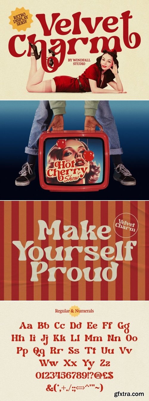 CreativeMarket - Velvet Charm - Retro Display Font 291065065