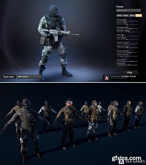 Fab - Character Customization: Mercenary Soldiers Pack v4.19+