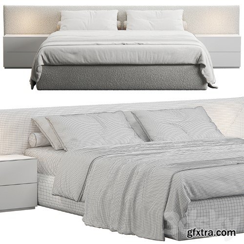 3dsky Pro - Soft Headboard Bed