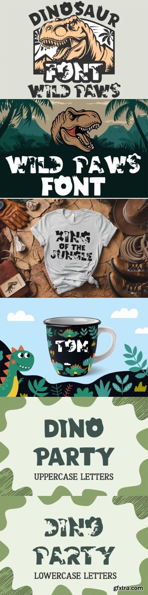 Dinosaur Wild Paws Font