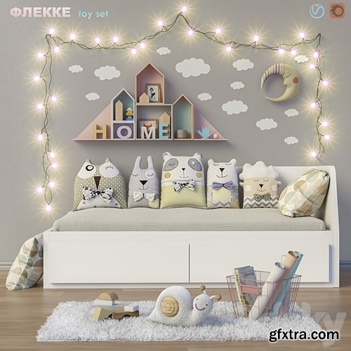 3dsky Pro - Toys and daybed IKEA FLEKKE set 14