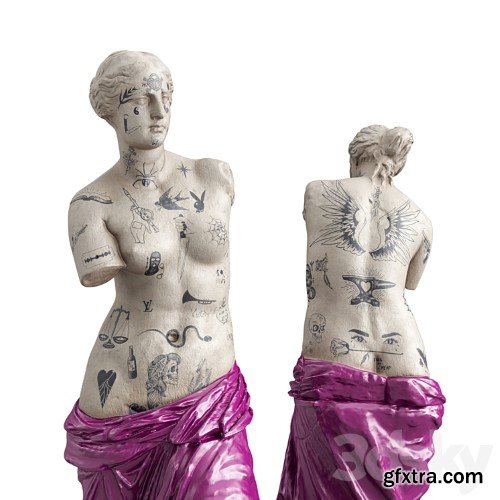 3dsky Pro - Venus Modern sculpture with tattoo