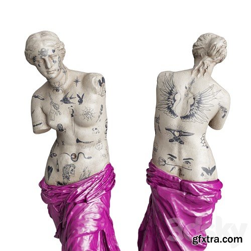 3dsky Pro - Venus Modern sculpture with tattoo