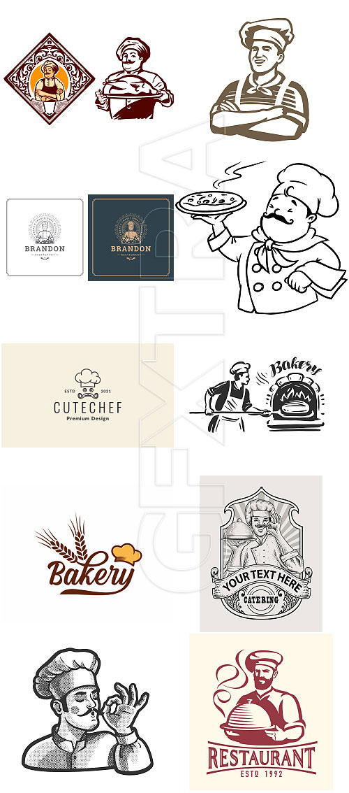 Bakery Bundle with Vintage Style Cooks &amp; Bakers 116xAI