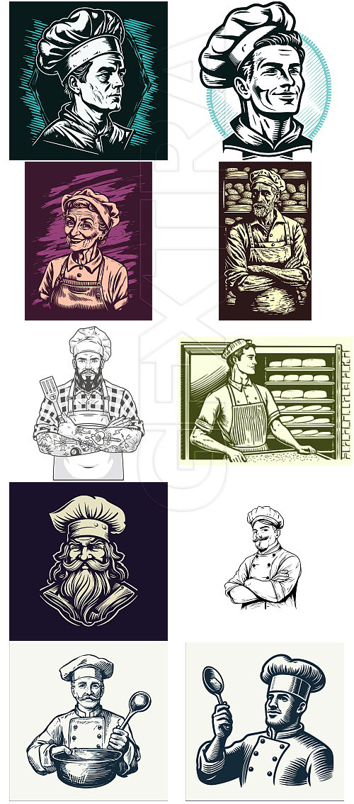 Bakery Bundle with Vintage Style Cooks &amp; Bakers 116xAI