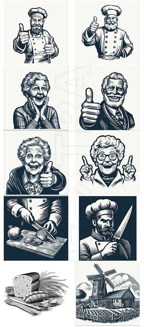 Bakery Bundle with Vintage Style Cooks &amp; Bakers 116xAI