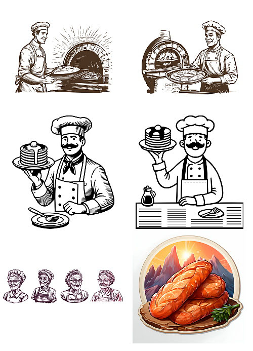 Bakery Bundle with Vintage Style Cooks &amp; Bakers 116xAI