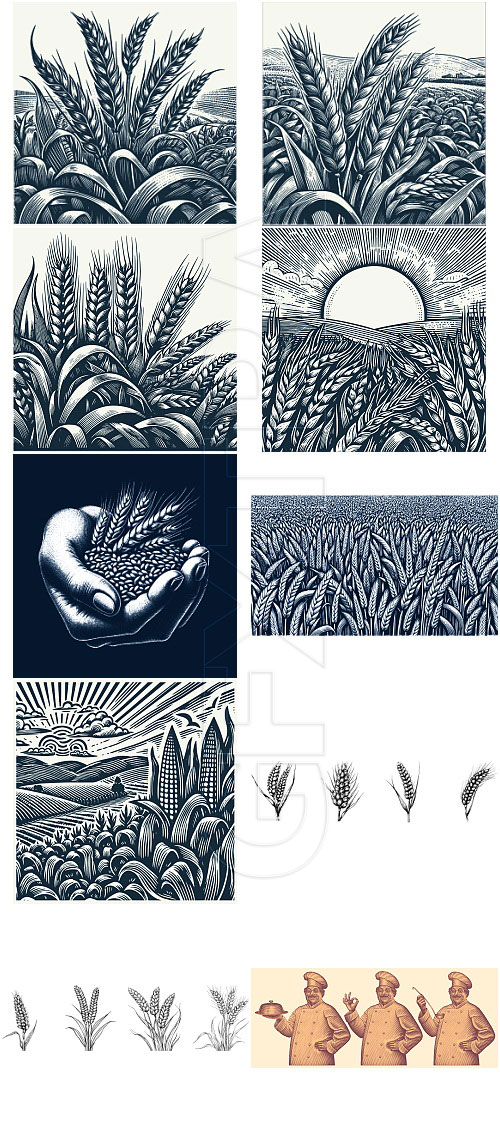 Bakery Bundle with Vintage Style Cooks &amp; Bakers 116xAI