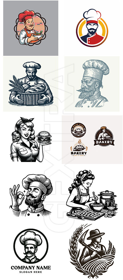 Bakery Bundle with Vintage Style Cooks &amp; Bakers 116xAI