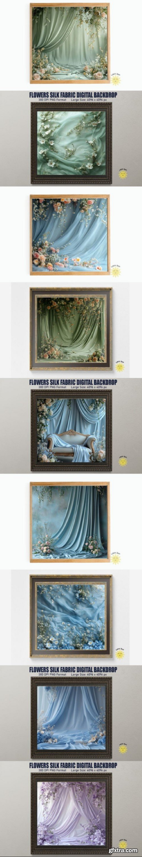 Flowers Silk Fabric Digital Backdrops