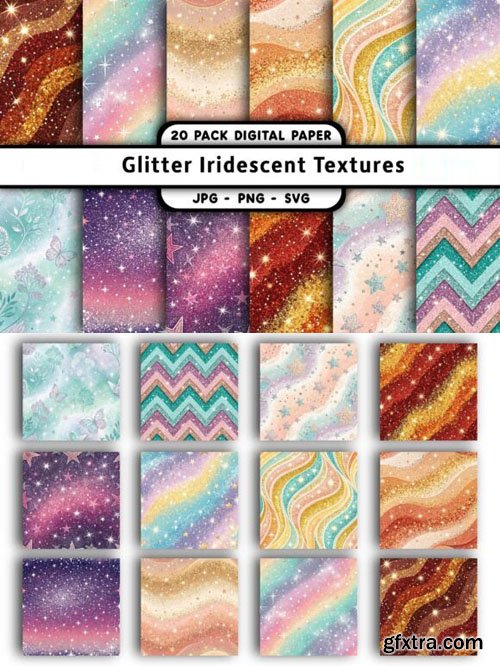 20 Glitter Iridescent Textures Pack 20 Glitter Iridescent Textures Pack