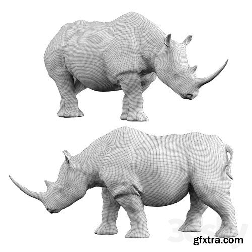 3dsky Pro - Deco Figurine Rhino Colore 26cm