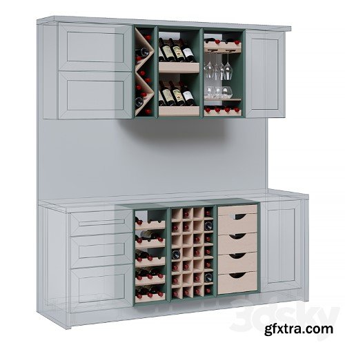 3dsky Pro - Wine sections for kitchen sets.