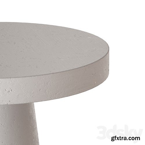 Willy White Plaster Pedestal Side Table Willy White Plaster Pedestal Side Table