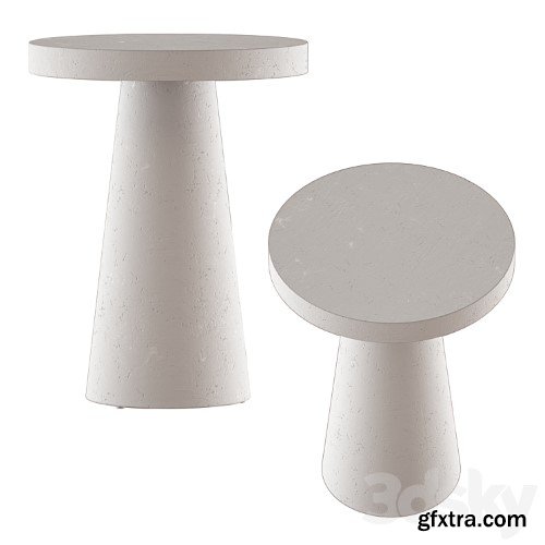 Willy White Plaster Pedestal Side Table Willy White Plaster Pedestal Side Table