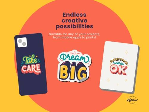 'Uplifting Lettering Stickers: Spread Positivity'