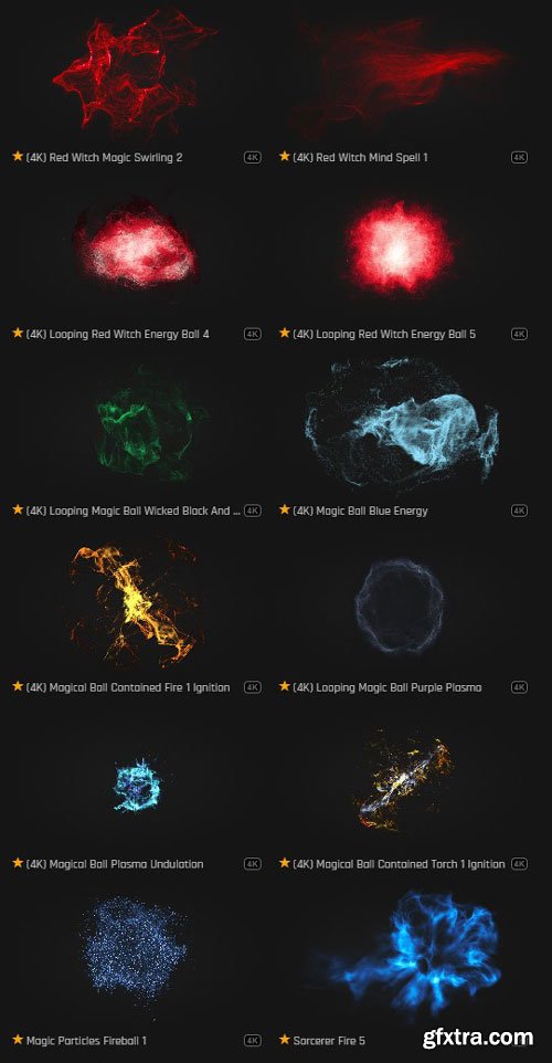 ProductionCrate - Magic Powers Sorcerer Fire - 54 4K VFX Items
