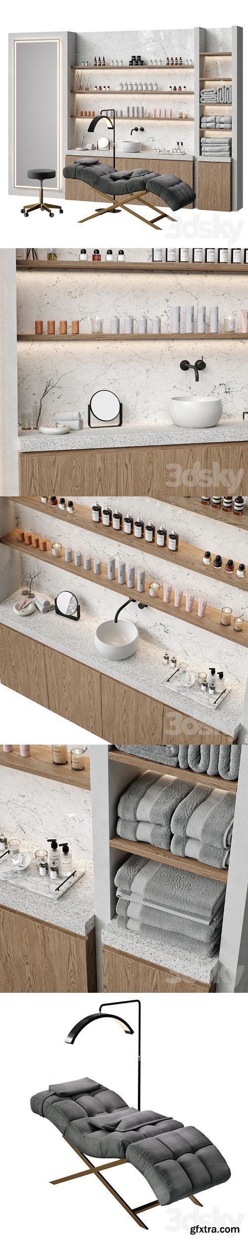 3dsky Pro - Beauty salon with couch and accessories \\ Figuratti P03