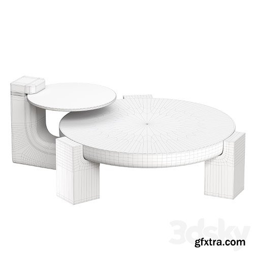 3dsky Pro - Rhuardhi Modern Round Wood Coffee