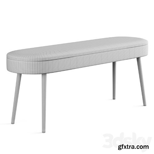 3dsky Pro - Bench in solid beech with boucle upholstery, Jimi
