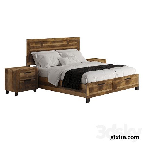 3dsky Pro - Morales Rustic Wood Bed