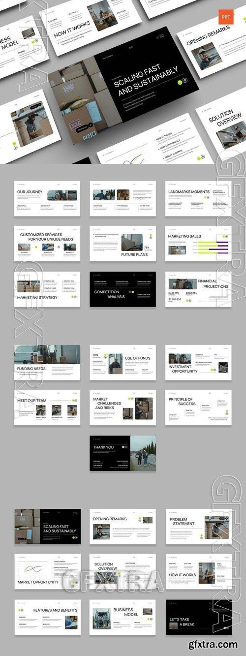 White Green Black Modern Minimalist Pitch Deck|002 UU9KRAR